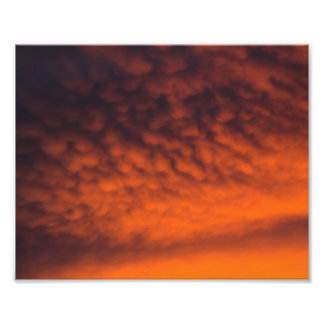 Mammatus moln vid solnedgång fototryck