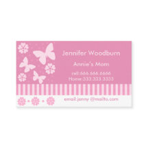 Mammavisitkortar - rosa fjärilsblommor