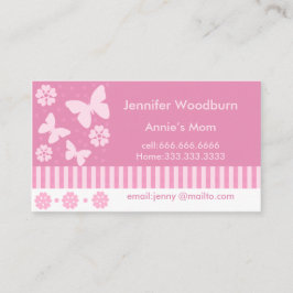 Mammavisitkortar - rosa fjärilsblommor