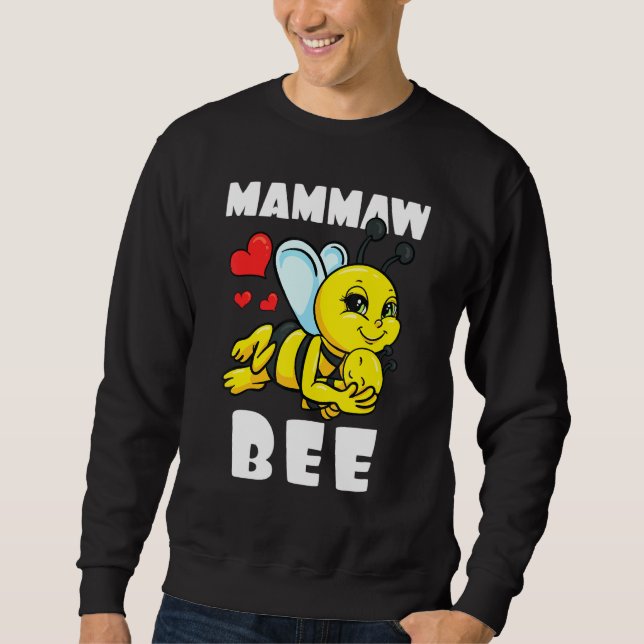 Mammaw Bee Matching Family Outfit Baby Announcemen Lång Ärmad Tröja (Framsida)
