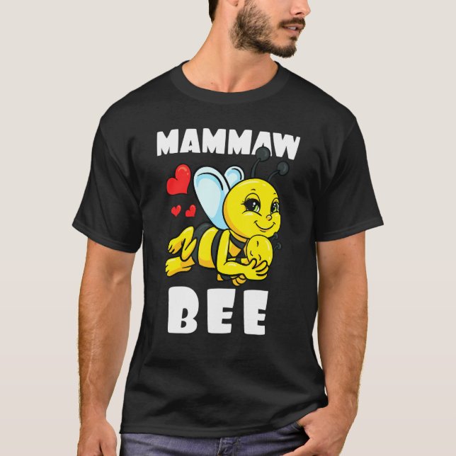 Mammaw Bee Matching Family Outfit Baby Announcemen T Shirt (Framsida)