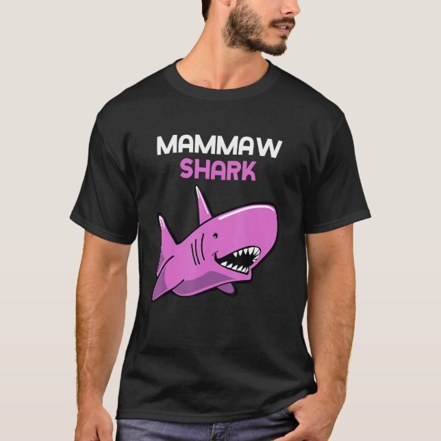 MamMaw Shark  Family Mam Maw T Shirt (Framsida)