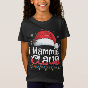 Mammie Claus Santa Hat-familjen matchande jul P T Shirt