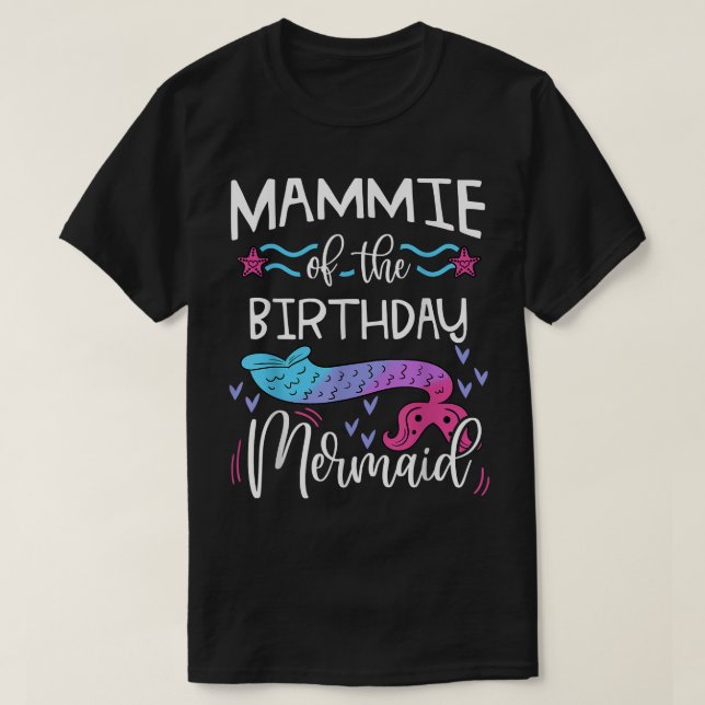 Mammie of the Birthday Sjöjungfru Family Bday Part T Shirt (Design framsida)