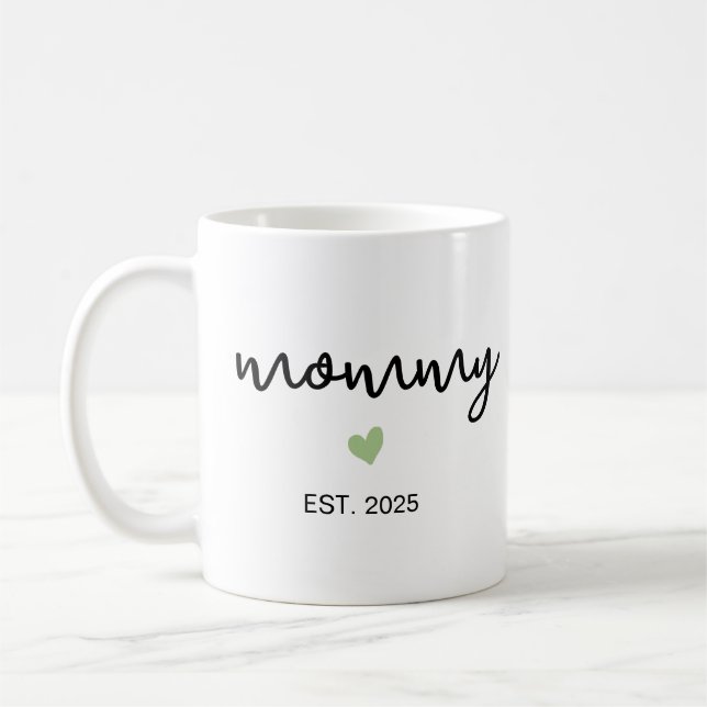 Mammipappamuggset • Nya föräldrar Est 2026 Mugg •  (Vänster)