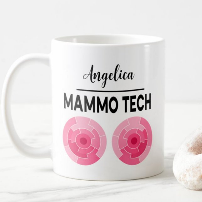 MAMMO TECH Personlig Namn Röntgensjuksköterska Kaffemugg (Skapare uppladdad)