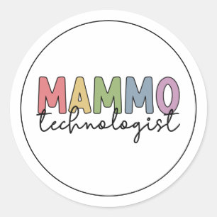 Mammo Technolog Mammography Technician Gift Runt Klistermärke