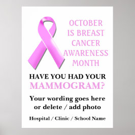 Mammogram rosa - månad poster