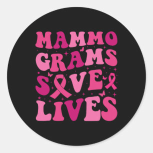 Mammogram Spara Lives Breast Cancer Awareness Mont Runt Klistermärke