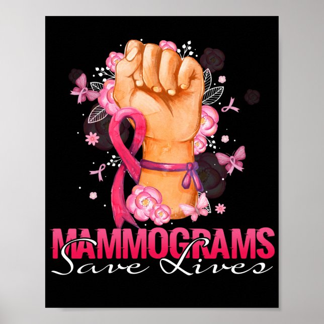 Mammogram Spara Lives Breast Cancer Awareness Poster (Framsidan)
