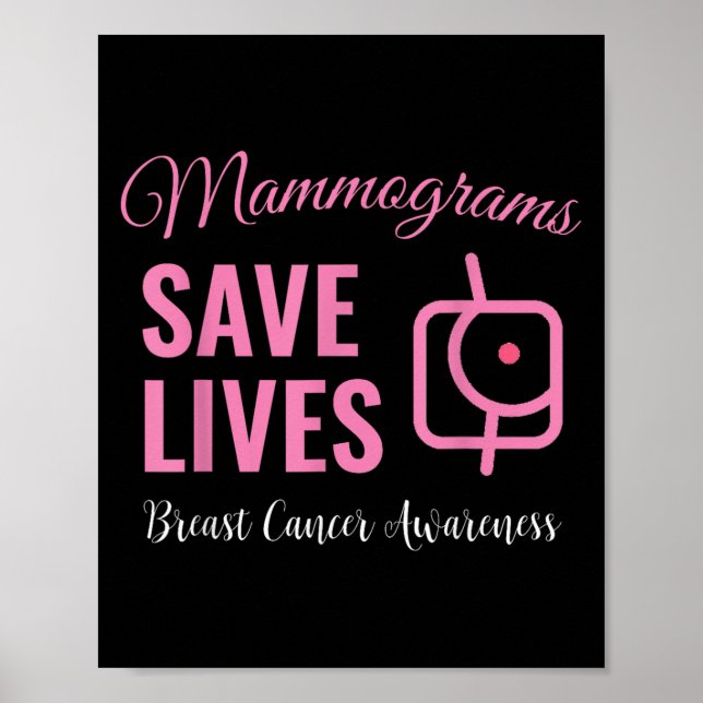 Mammogram Spara Lives Breast Cancer Awareness Poster (Framsidan)