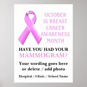Mammograms medicinska månadsband för rosa poster
