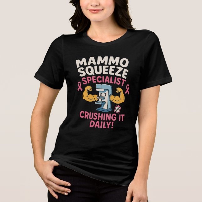 Mammography Tech Funny T Shirt (Framsida)