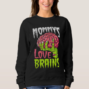 Mammor älskar hjärnor Zombie-Mamma Halloween Zombi T Shirt