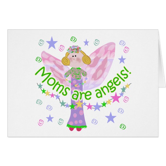Mammor är änglar hälsningskort (Framsidan Horizontal)