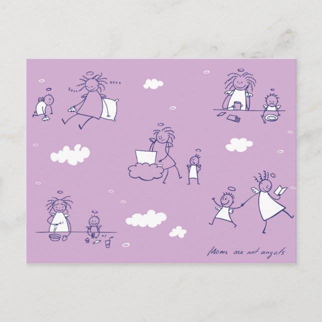 "Mammor är inte änglar"-vykort Vykort (Framsida)