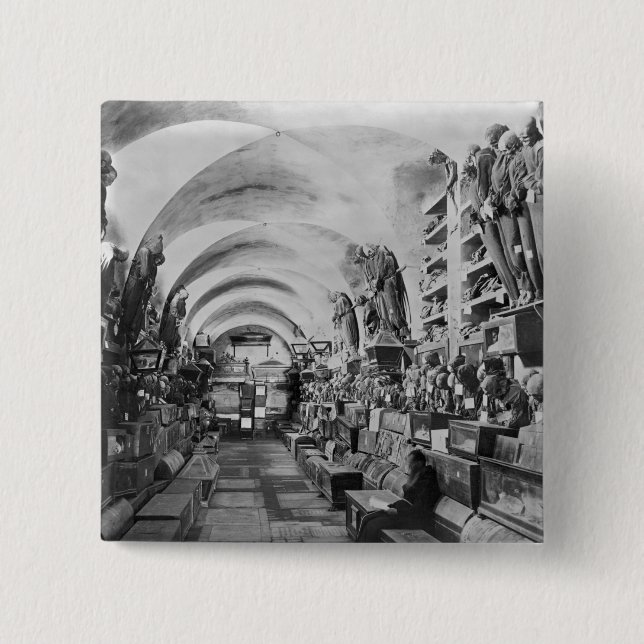 Mammor av catacomben av Palermo, italien Knapp (Framsida)