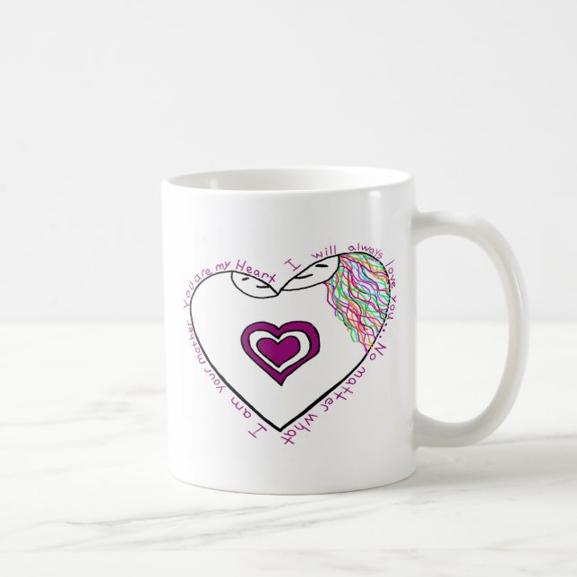Mammor avslöjer teckningen och dikt kaffemugg (Höger)