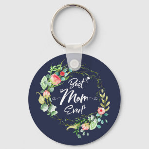 Mammor Bästa Mamma Alltid Blommigt Garland Nyckelring