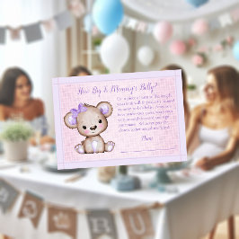 Mammor Belly Storlek Lila Girl Baby Shower Game Tilläggskort