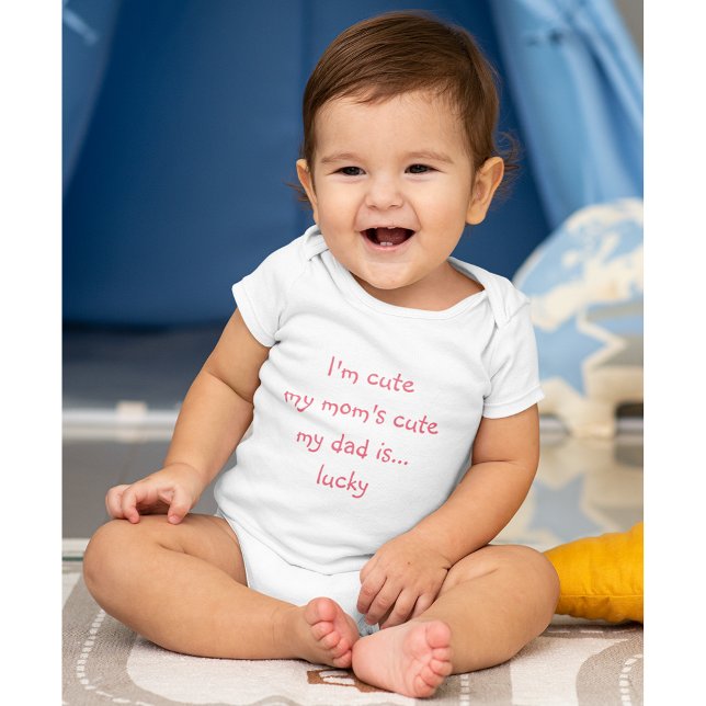 Mammor Cute Pappa Lucky Funny Newborn Boy Shower Tee (Moms Cute Dad Lucky Funny Newborn Boy Girl Shower Baby Bodysuit)