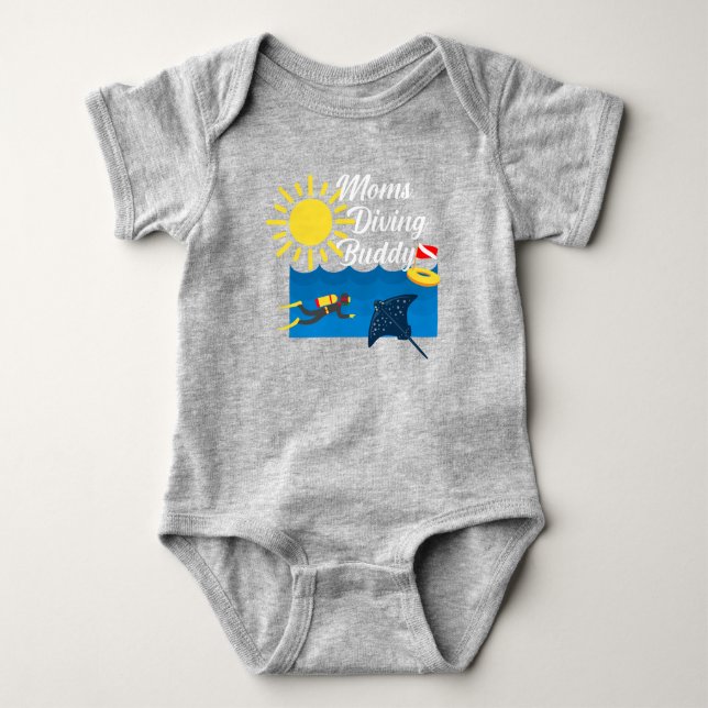 Mammor Diving Buddy Design - Baby Jersey Bodykosty T Shirt (Framsida)