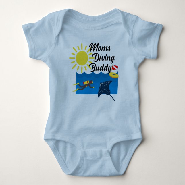 Mammor Diving Buddy Design - Baby Jersey Bodykosty T Shirt (Framsida)