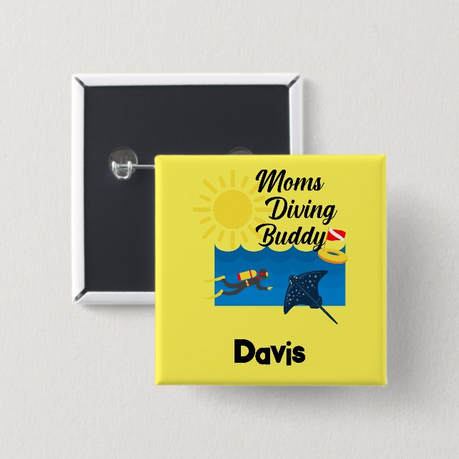 Mammor Dold Buddy-design - fyrkantsknapp Knapp (Framsida & baksida)