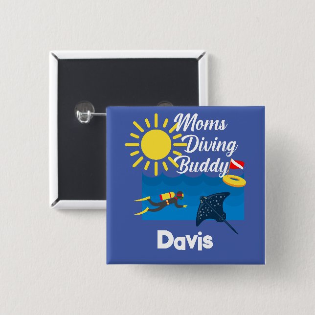 Mammor Dold Buddy-design - Knappen Fyrkantigt magn Knapp (Framsida & baksida)