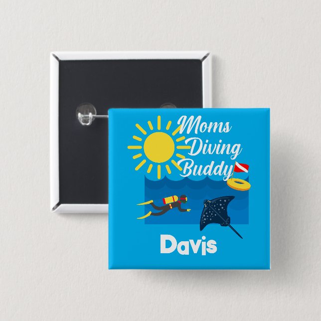 Mammor Dold Buddy-design - Knappen Fyrkantigt magn Knapp (Framsida & baksida)