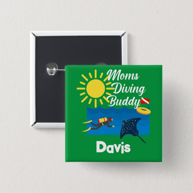 Mammor Dold Buddy-design - Knappen Fyrkantigt magn Knapp (Framsida & baksida)