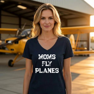 Mammor Flyger Plan Aviation Minimalist Enkel Anpas T Shirt