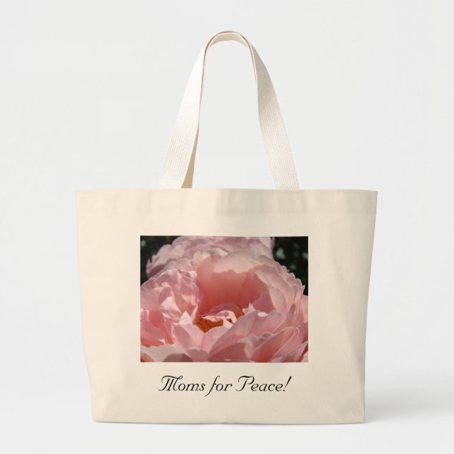 Mammor för fred! handväskor Rosa ros blomma Blommi Jumbo Tygkasse (Framsidan)
