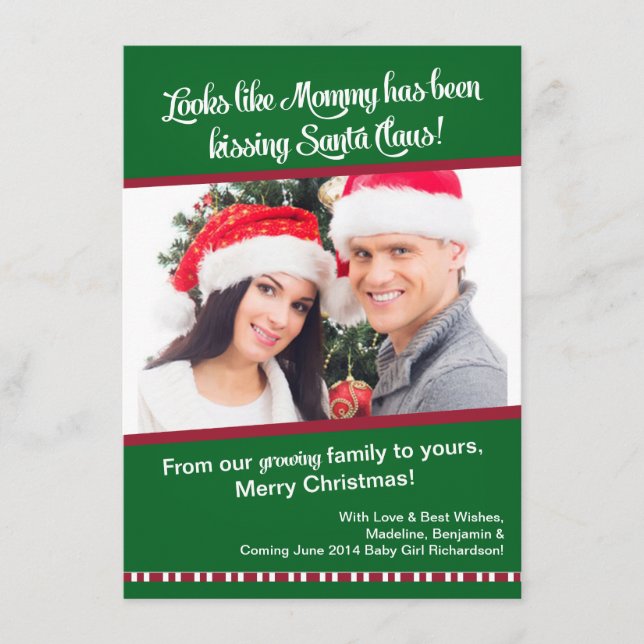 Mammor för kort för meddelande för julgravidfoto (Framsida)