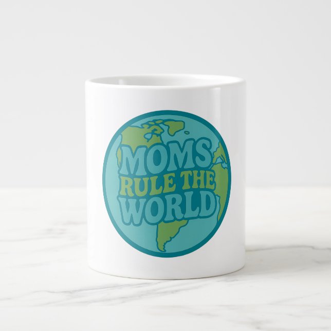 Mammor härskar över världen Groovy Globe Jumbo Mugg (Framsidan)