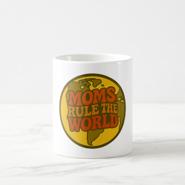 Mammor härskar över världen Retro Glob Kaffemugg (Center)