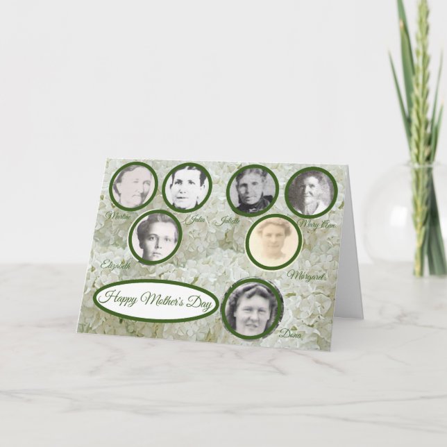 Mammor i familjen Snöboll Blommig Mors dag Helgkort (Framsida)
