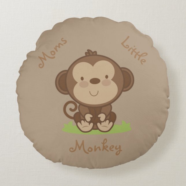 Mammor Little Monkey Rund Kudde (Framsidan)