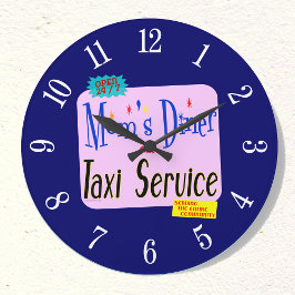 Mammor Middag och Taxi Retro-köldnummer Stor Klocka