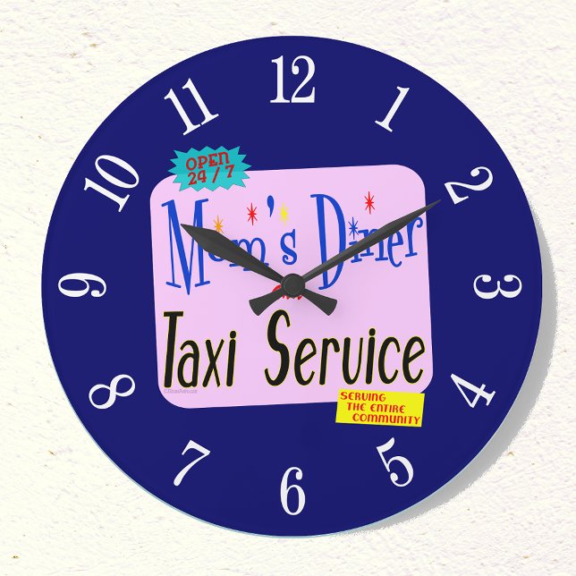 Mammor Middag och Taxi Retro-köldnummer Stor Klocka (Skapare uppladdad)