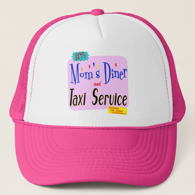 Mammor Middag och Taxi Service Funny Say Truckerkeps (Framsida)
