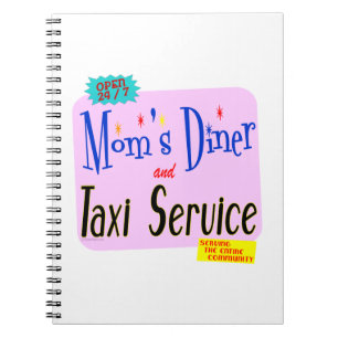 Mammor Middag och Taxi Service Retro Say Anteckningsbok Med Spiral