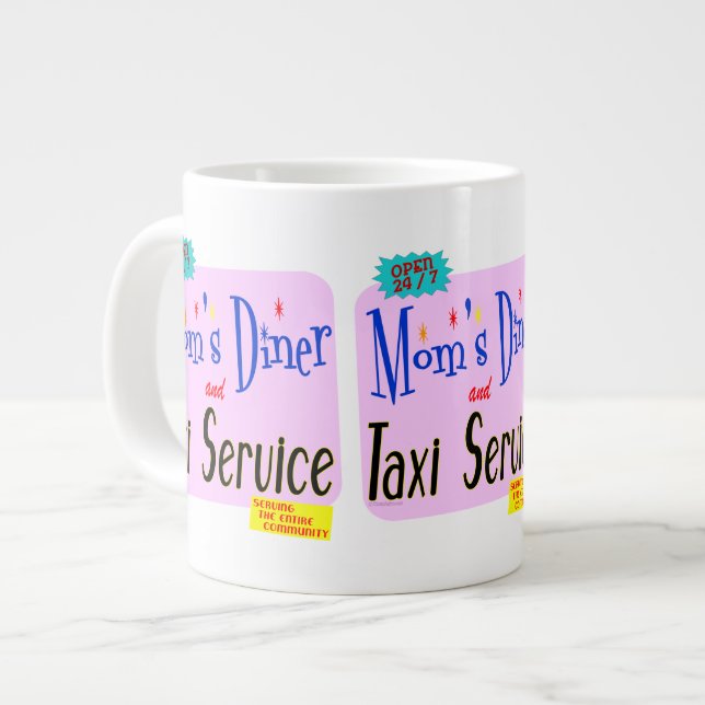 Mammor Middag och Taxi Service Retro Say Jumbo Mugg (Framsida vänster)