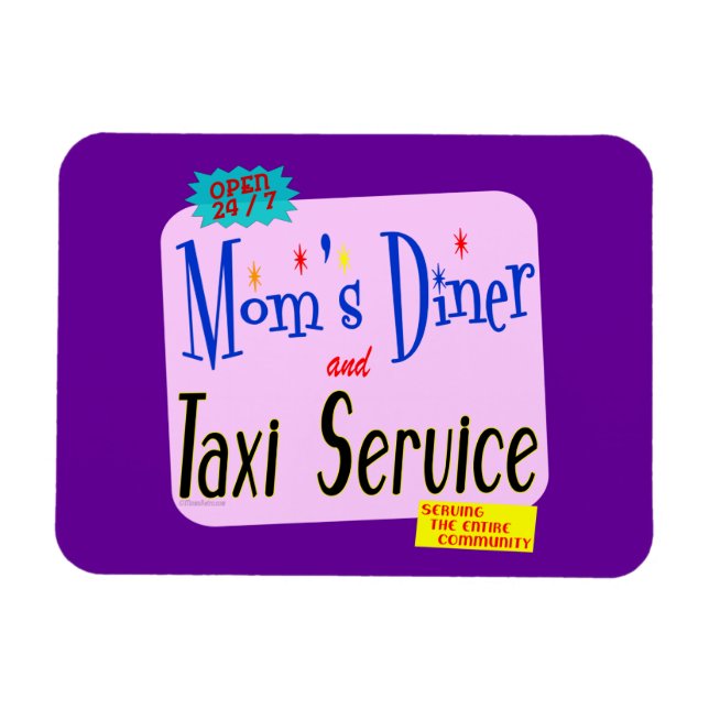 Mammor Middag och Taxi Service Retro Say Magnet (Horisontell)