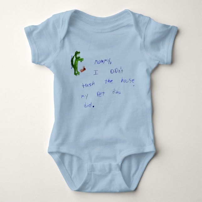 Mammor min Dino kasserade husbabyrankan T-shirt (Framsida)
