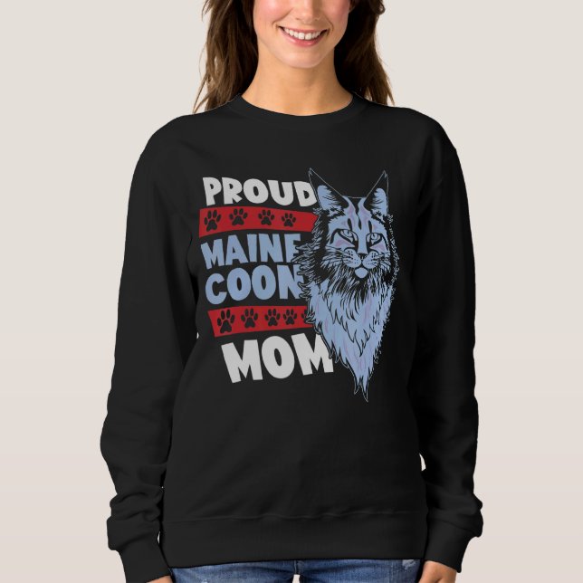 Mammor Mors dag Cat Proud Maine Coon Mamma T Shirt (Framsida)