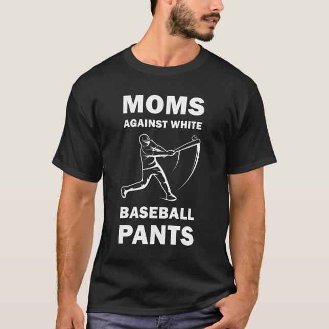Mammor mot vit Baseball byxor - funny Baseball - T Shirt (Framsida)