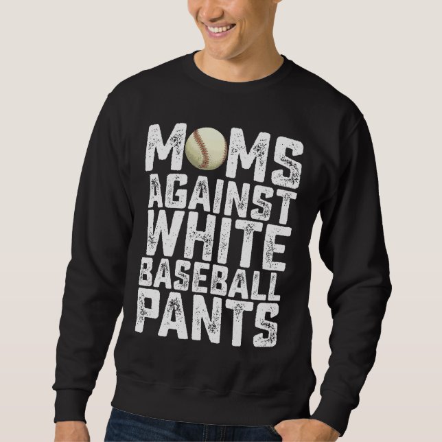 Mammor mot vita basebollbyxor mors dag lång ärmad tröja (Framsida)