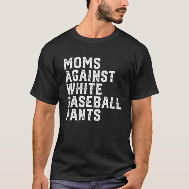 Mammor mot White Baseball Byxor 8 T Shirt (Framsida)
