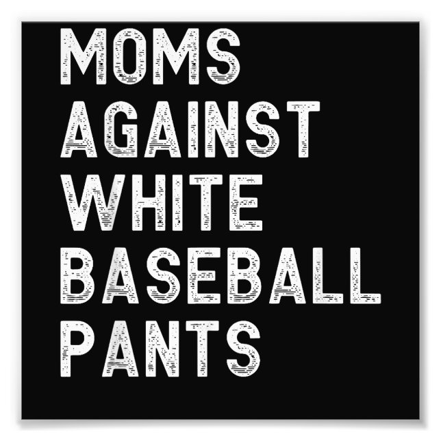 Mammor mot White Baseball Byxor - funny Baseball Fototryck (Framsidan)